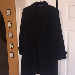 BLack Silver Dotted Coat